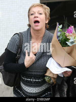 Denise Welch leaving the ITV studios London, England - 30.01.12 Stock Photo