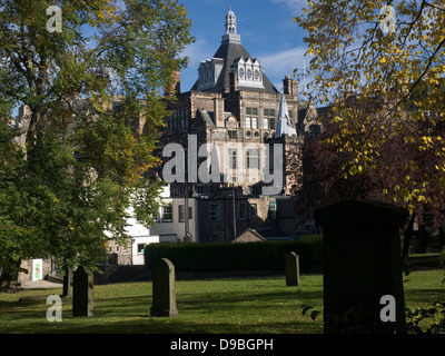 Edinburgh Central Library from Greyfriars Kirkyard Stock Photo