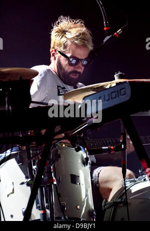Jules de Martino The Ting Tings perform live in concert during the MIDEM Music Market Cannes, France - 29.01.12 Stock Photo