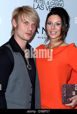 Nick Carter celebrates his birthday at Vanity nightclub inside The Hard Rock Hotel and Casino Las Vegas, Nevada - 28.01.12 Stock Photo