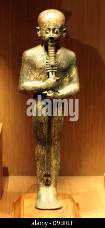 Ptah 3rd Interim Period, Dynasties 21-24 (ca 1070-712 B.C.) Bronze gilding, glass inlay. Stock Photo