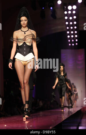 Model Paris Fashion Week Haute -  Jean Paul Gaultier - Catwalk Paris, France - 25.01.12 Stock Photo