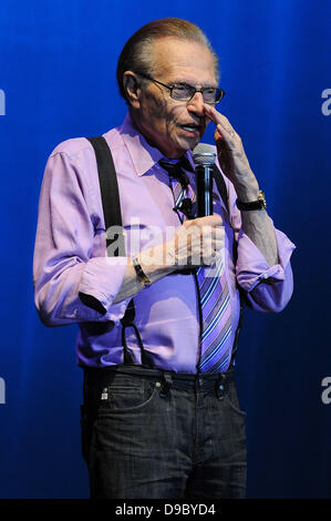 Larry King performs on stage at the Seminole Hard Rock Hotel and Casinos' Hard Rock Live . Hollywood, Florida - 25.01.12, Stock Photo