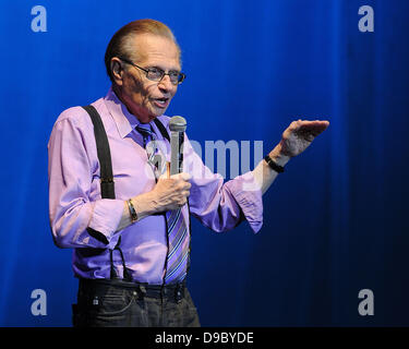 Larry King performs on stage at the Seminole Hard Rock Hotel and Casinos' Hard Rock Live . Hollywood, Florida - 25.01.12, Stock Photo