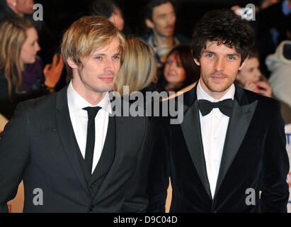 Bradley James and Colin Morgan National Television Awards held at the O2 Arena - Arrivals. London, England - 25.01.12 Stock Photo
