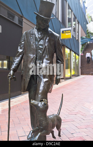 John Plimmer and Fritz statue, Lambton Quay, Wellington, New Zealand ...