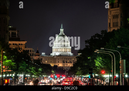 Pennsylvania Avenue to the Capitol Building, Washington DC, USA Stock Photo