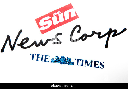 New News Corporation logo based on Rupert Murdoch's and his father's handwriting Stock Photo