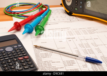 Electrical installation calculations testing project Stock Photo