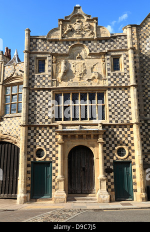 Kings Lynn, The Medieval Tudor Guildhall, entrance, Norfolk, England UK, English town Guild Hall Halls Stock Photo