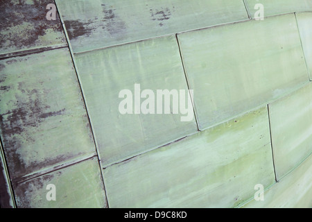 Detail of observatory dome metal cladding with patina Stock Photo