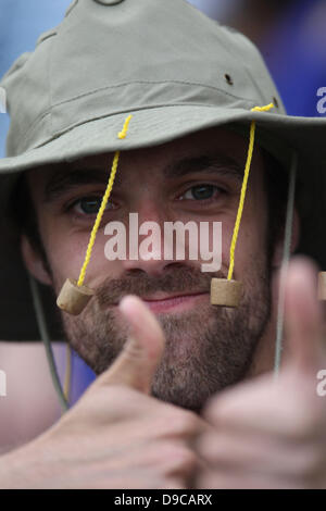 17.06.2013 London, England. Australia Fan during  the ICC Champions Trophy Group A fixture between Australia and Sri Lanka from The Oval. Stock Photo