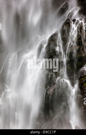 Horse Tail Falls, Keystone Canyon, Richardson Highway, 15 miles east of Valdez, Alaska, USA Stock Photo