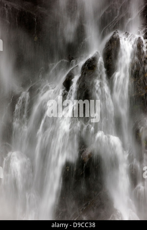 Horse Tail Falls, Keystone Canyon, Richardson Highway, 15 miles east of Valdez, Alaska, USA Stock Photo