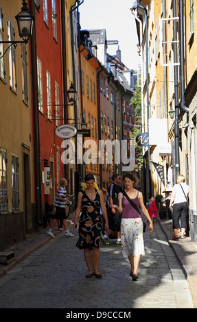 Shopping at Gamla Stan, old town, Stockholm, Scandinavia Stock Photo
