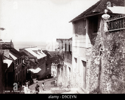 A Street in St Pierre, Martinique, 1898, by J. Murray Jordan Stock Photo