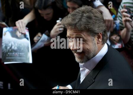 Madrid, Spain. 17th June, 2013. Actor Russell Crowe attends 'Man of Steel' premiere at Capitol Cinema on June 17, 2013 in Madrid, Spain Credit: Credit:  Jack Abuin/ZUMAPRESS.com/Alamy Live News