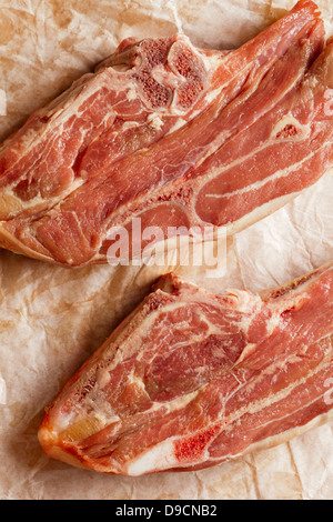 Raw Shoulder Lamb Chops Stock Photo