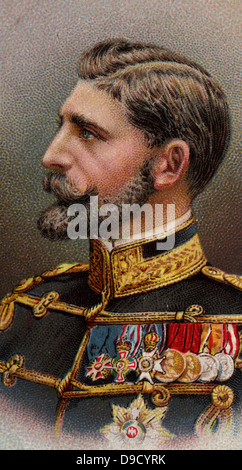 Ferdinand of Romania (1865-1927) in military uniform.  King of Romania from 1914.  First World War. Chromolithograph. Stock Photo