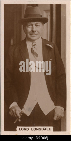 Hugh Cecil Lowther, fth Earl Lonsdale, English sportsman, donor of the original Lonsdale Belt for Boxing: A founder of the National Sporting Club and the Automobile Club. Photograph, c1929. Stock Photo