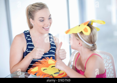 Children's mask making party Stock Photo