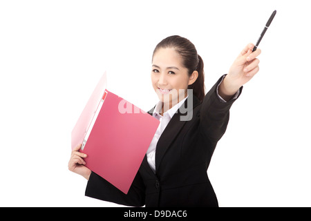 Business woman with folder Stock Photo