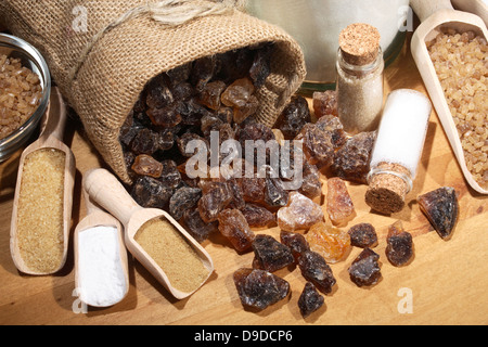 Different sugar kinds Stock Photo