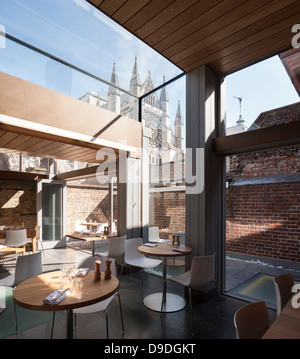 The Cellarium Cafe and Misericorde Terrace, London, United Kingdom. Architect: Panter Hudspith Architects, 2013. Stock Photo