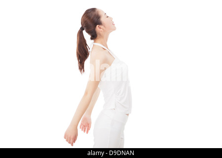 Young woman practicing Yu Ga Stock Photo