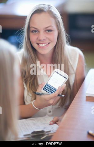 Student showing calculations Stock Photo