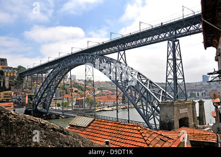 Ponte Luiz bridge  by architect Théophile Seyrig a disciple of ,Gustave Eiffel, Porto, Portugal Stock Photo