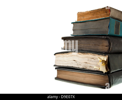 Old books, isolated on white Stock Photo