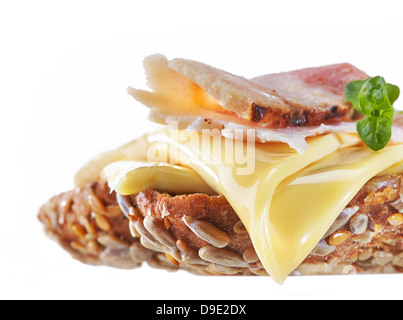 Sandwich with melted cheese and bacon Stock Photo