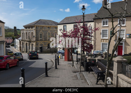 Summer morning, Town centre, Narberth, Pembrokeshire, Wales UK Stock Photo