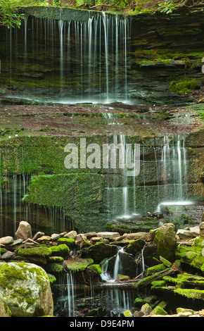 ROUND ISLAND RUN WATERFALL CLINTON COUNTY PENNSYLVANIA USA Stock Photo