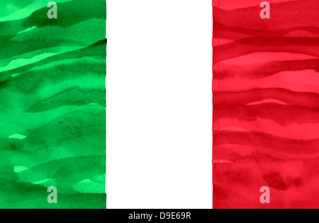 Painted flag of Italy Stock Photo