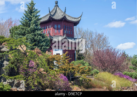 Chinese Garden in the Montreal Botanical Garden, Montreal, Quebec, Canada. Stock Photo