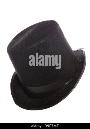 Black top hat isolated on white background Stock Photo - Alamy