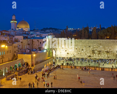 Wailing Wall with the Temple Mount in Jerusalem, Israel Stock Photo