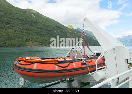 Lifeboat on ship Stock Photo