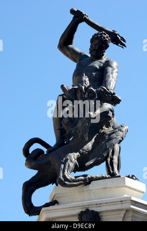 The Herkules fountain in Augsburg, built 1600. Herkules is fighting with the Hydra. Stock Photo