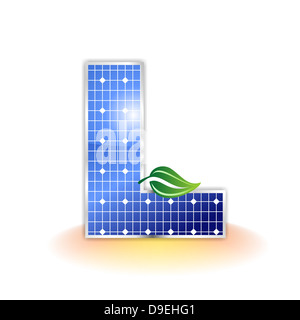 L, capital, letter L, solar panel, illustration, icon, texture Stock Photo