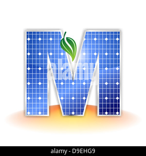 solar panel, illustration, M, capital, letter M,  icon, texture Stock Photo