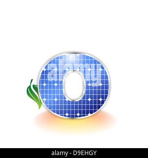 o, letter o, solar panel, illustration, icon, texture Stock Photo