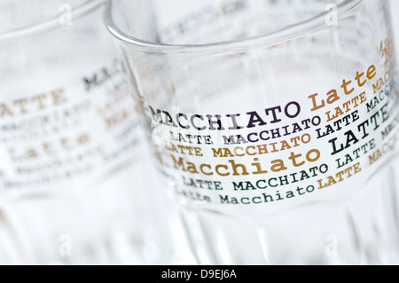 Slatted Macchiato glasses Stock Photo