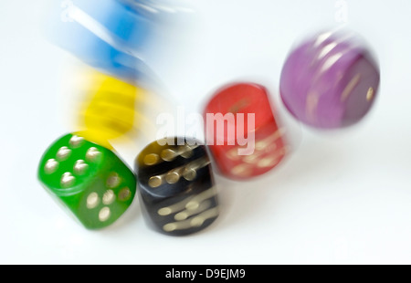 Falling coloured cubes Stock Photo