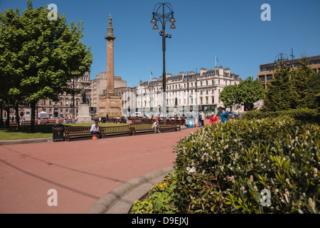 The city square of Glasgow on a lovely summer day. Stock Photo