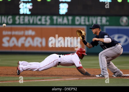 Anaheim, California, USA. 18th June, 2013. June 18, 2013 Anaheim, California: during the game between the Seattle Mariners and the Los Angeles Angels at Angel Stadium on June 18, 2013 in Anaheim, California. Rob Carmell/CSM//Alamy Live News Stock Photo
