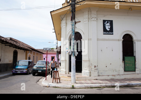 A bar called Imagine after the john Lennon of the Beatles on Penny lane in Grenada, Nicaragua Stock Photo