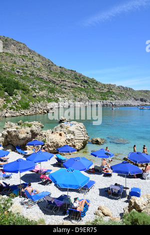 Anthony Quinn Beach, Ladiko Bay, Rhodes (Rodos), The Dodecanese, South Aegean Region, Greece Stock Photo